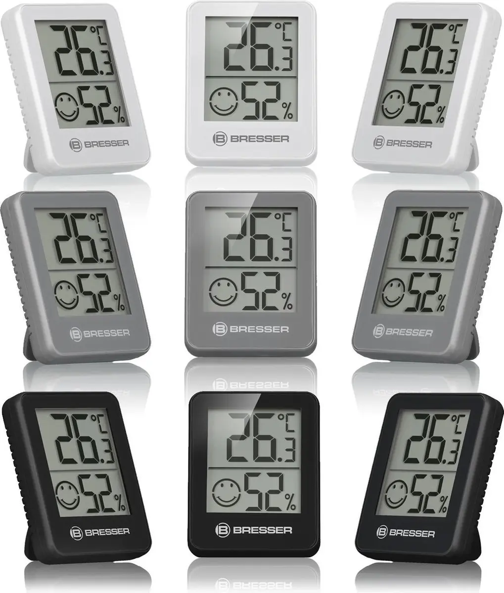 Bresser ClimaTemp Hygro Indicator Set 3 Thermo-/Hygrometers - Wit