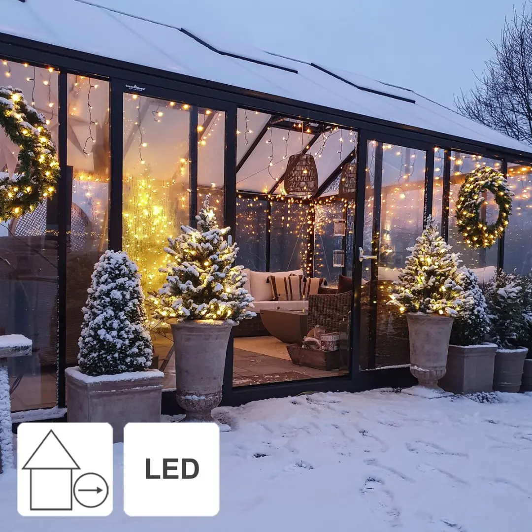 Star Trading Gouden Lichtgordijn 120LED - 1,3x2m - Extra warm wit