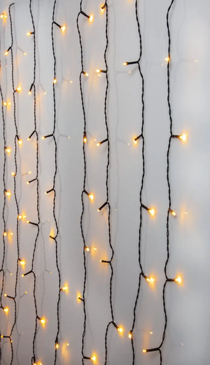 Star Trading Gouden Lichtgordijn 120LED - 1,3x2m - Extra warm wit