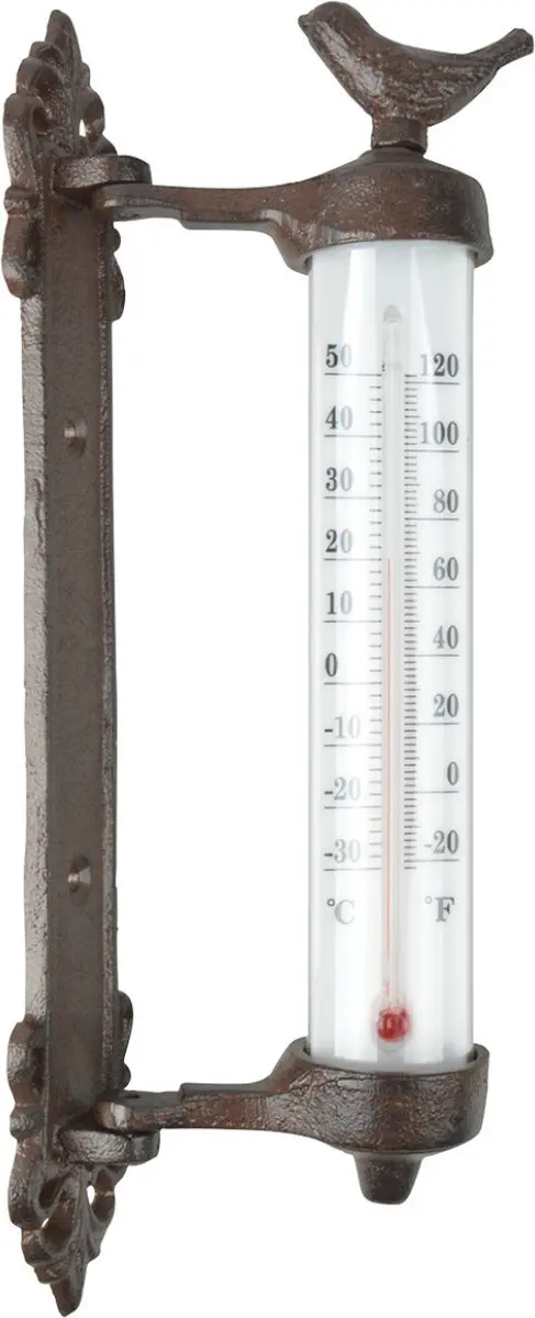 Esschert Design Wandthermometer Gietijzer Vogel 27cm