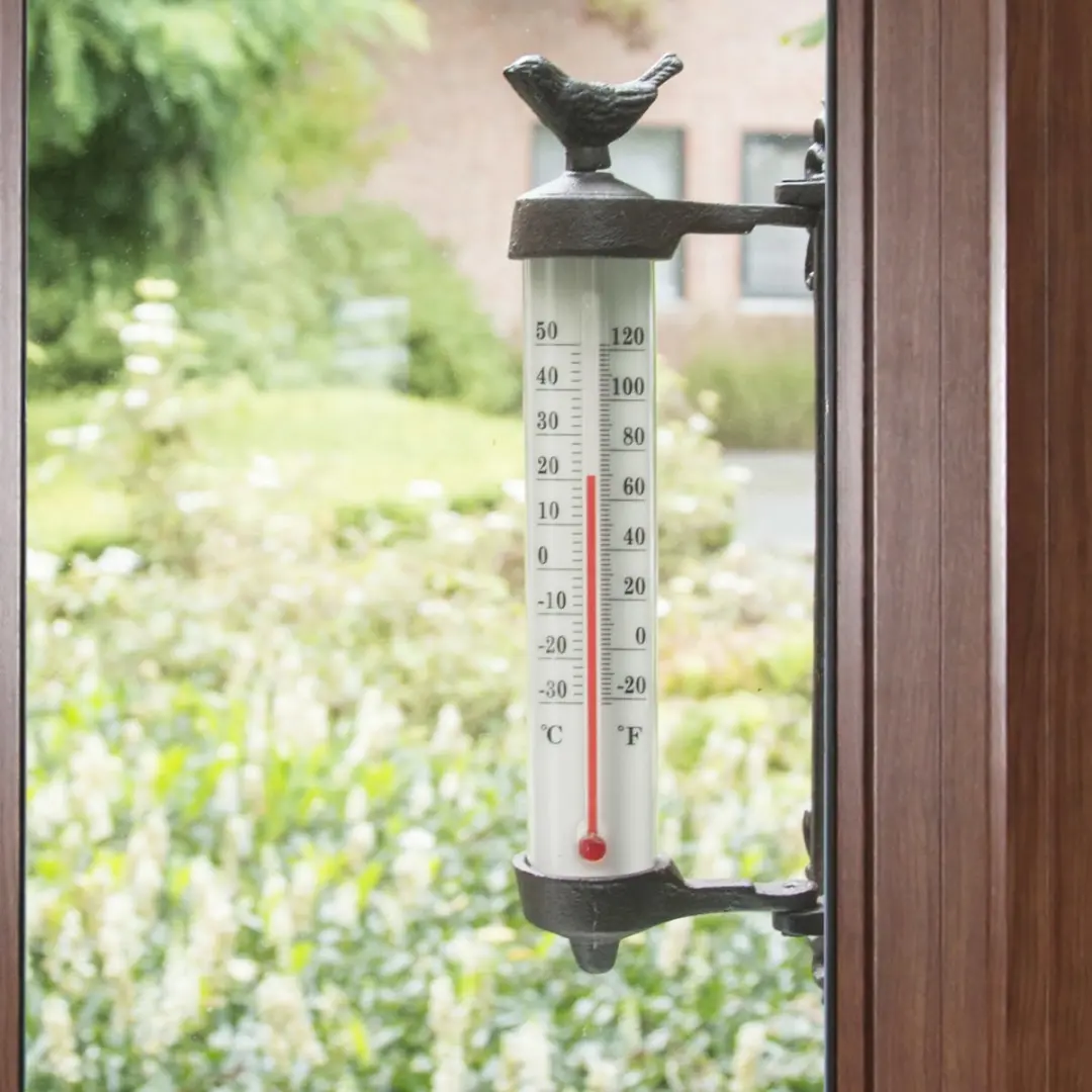 Esschert Design Wandthermometer Gietijzer Vogel 27cm