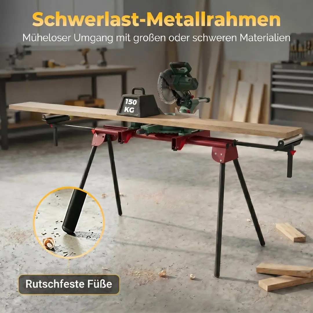 Homcom Metaal Zaagbok 94x63x76cm - 150 kg - afbeelding 6 van 6