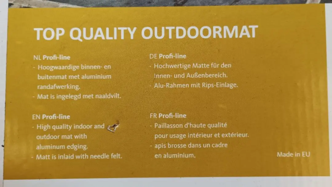 Hamat Profiline Buitenmat 45x75cm - Antraciet - 15mm