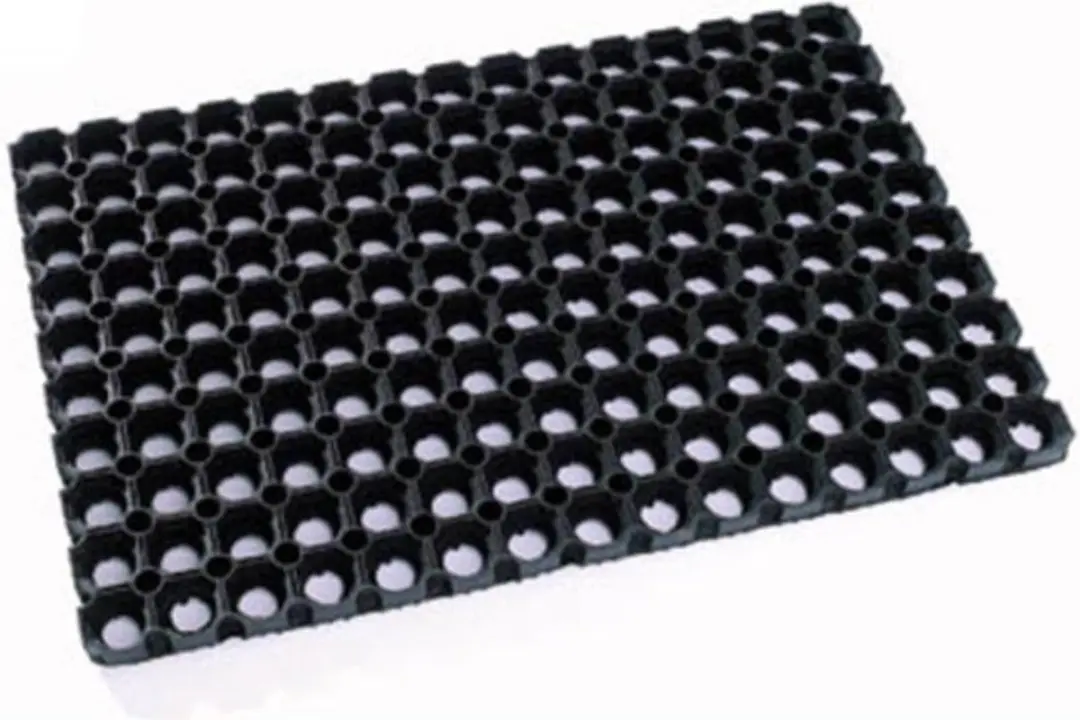 Hamat Rubbermat Ring Domino Deurmat 60x40cm - Zwart