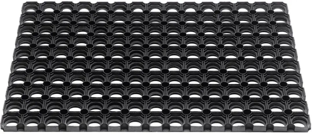 Hamat Rubbermat Ring Domino Deurmat 60x40cm - Zwart