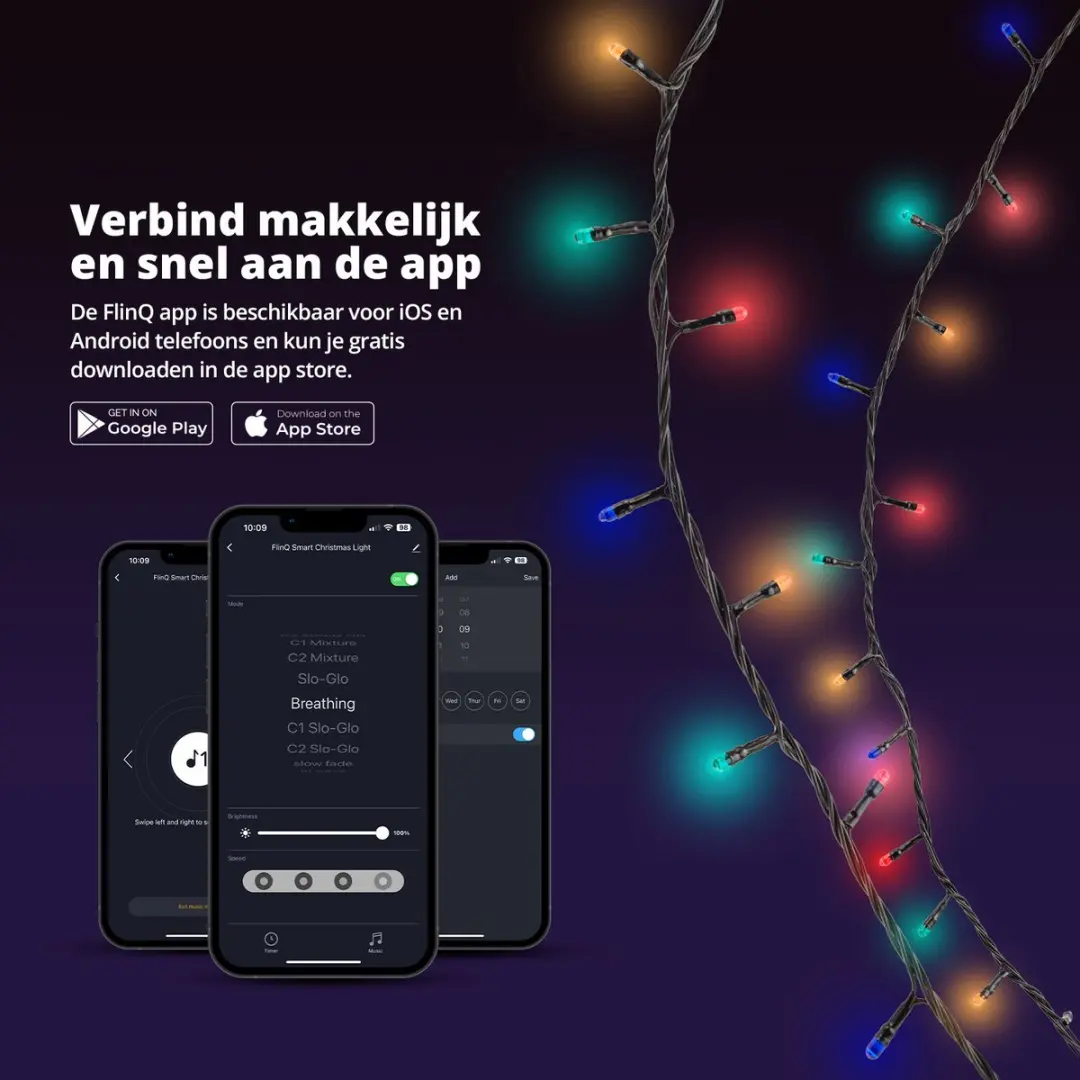 FlinQ 200 LED Lichtketting 23m - Multicolor