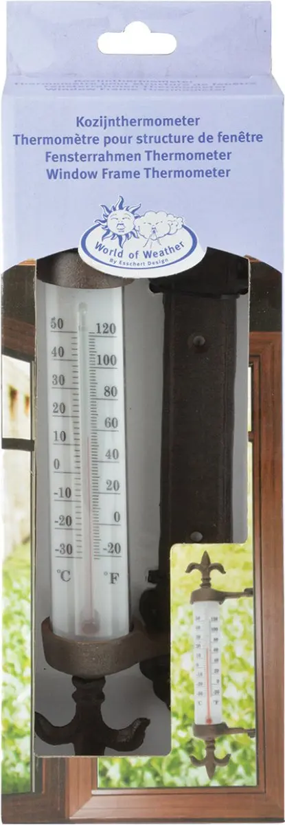 Esschert Design Wandthermometer Gietijzer 27cm - Franse lelies