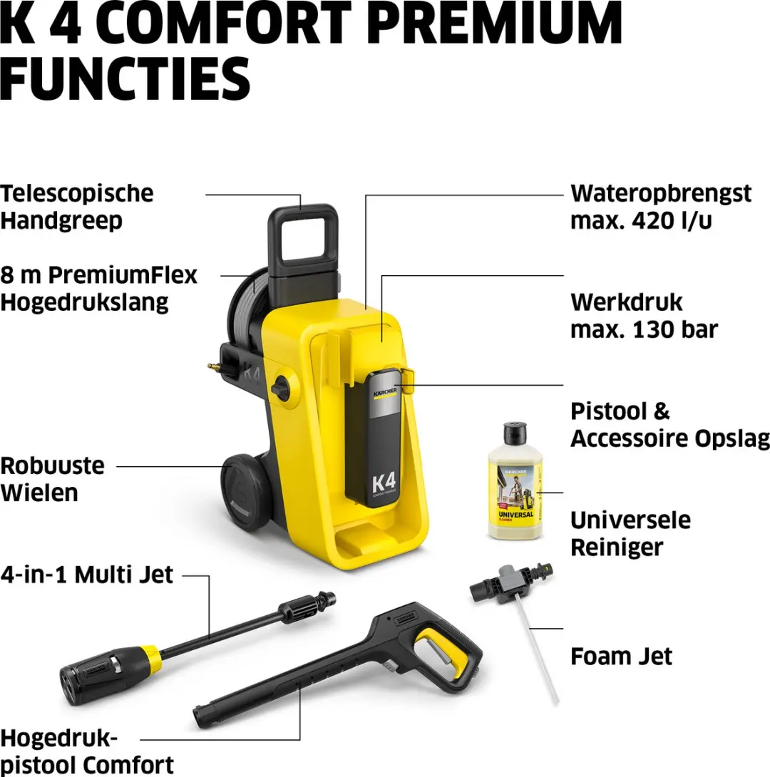 Kärcher K 4 Comfort Premium Hogedrukreiniger 130 bar - afbeelding 4 van 6