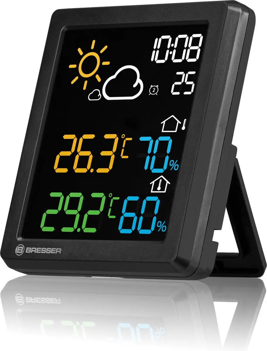Bresser MeteoCast Pico Weerstation - Thermo/hygro sensor - Kleurenscherm - Zwart/Wit