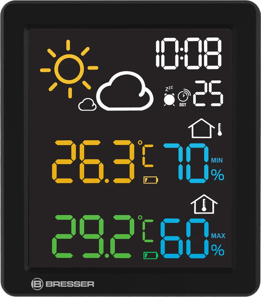 Bresser MeteoCast Pico Weerstation - Thermo/hygro sensor - Kleurenscherm - Zwart/Wit - afbeelding 6 van 6