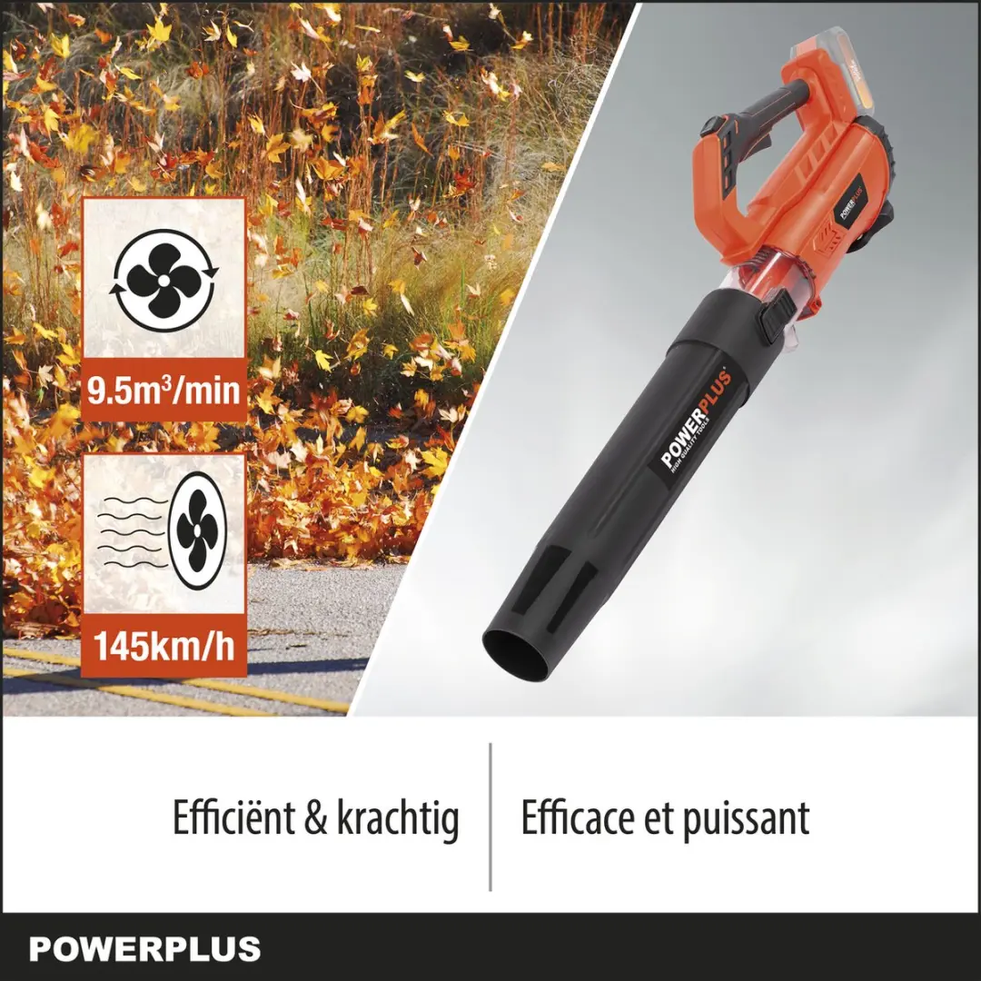 Powerplus POWDPG7521 Dual Power Accu-bladblazer 145 km/h
