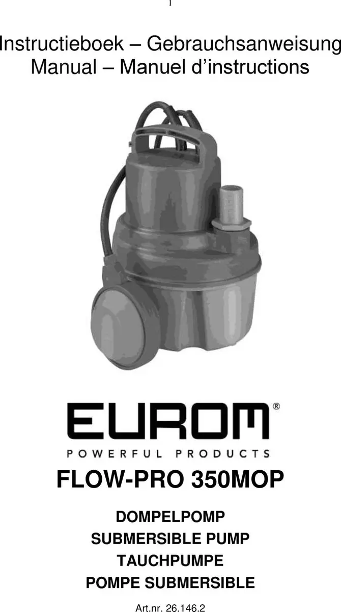 Eurom Flow Pro 350 Dompelpomp 350W