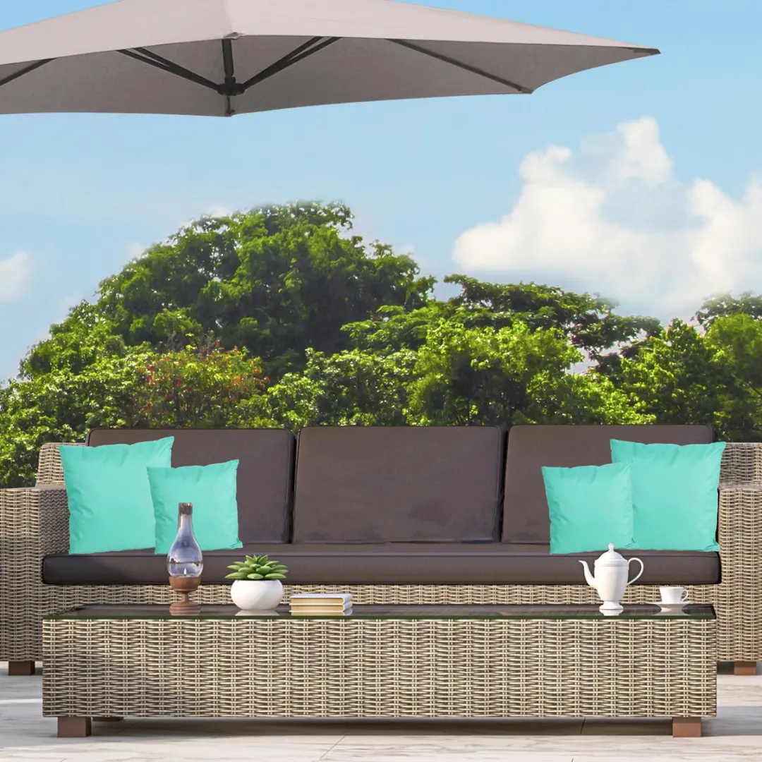 Anna's Collection Bank/Tuin Kussens Set - 4 Stuks Turquoise