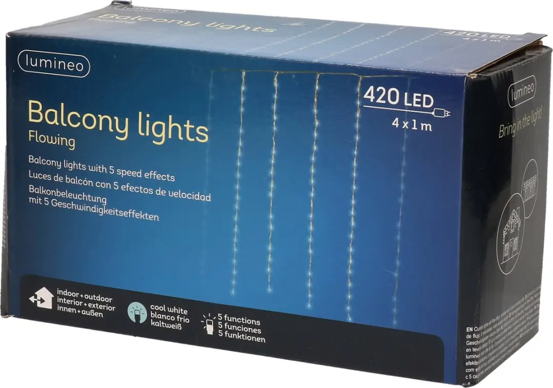 Lumineo LED Gordijnverlichting Balkon 400x100cm
