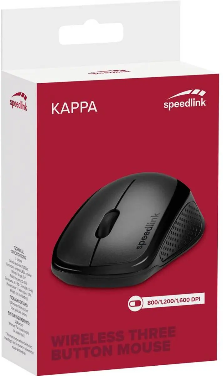 Speedlink Kappa Wireless USB Muis - Zwart