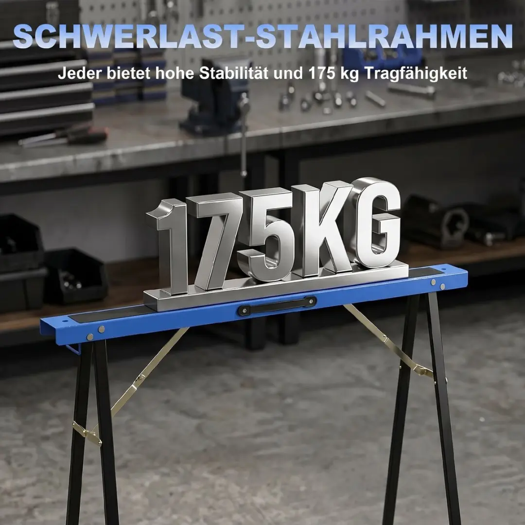 Homcom Schraag Metaal EVA 99,5x36,5x78,5cm - 350kg - Blauw/Zwart