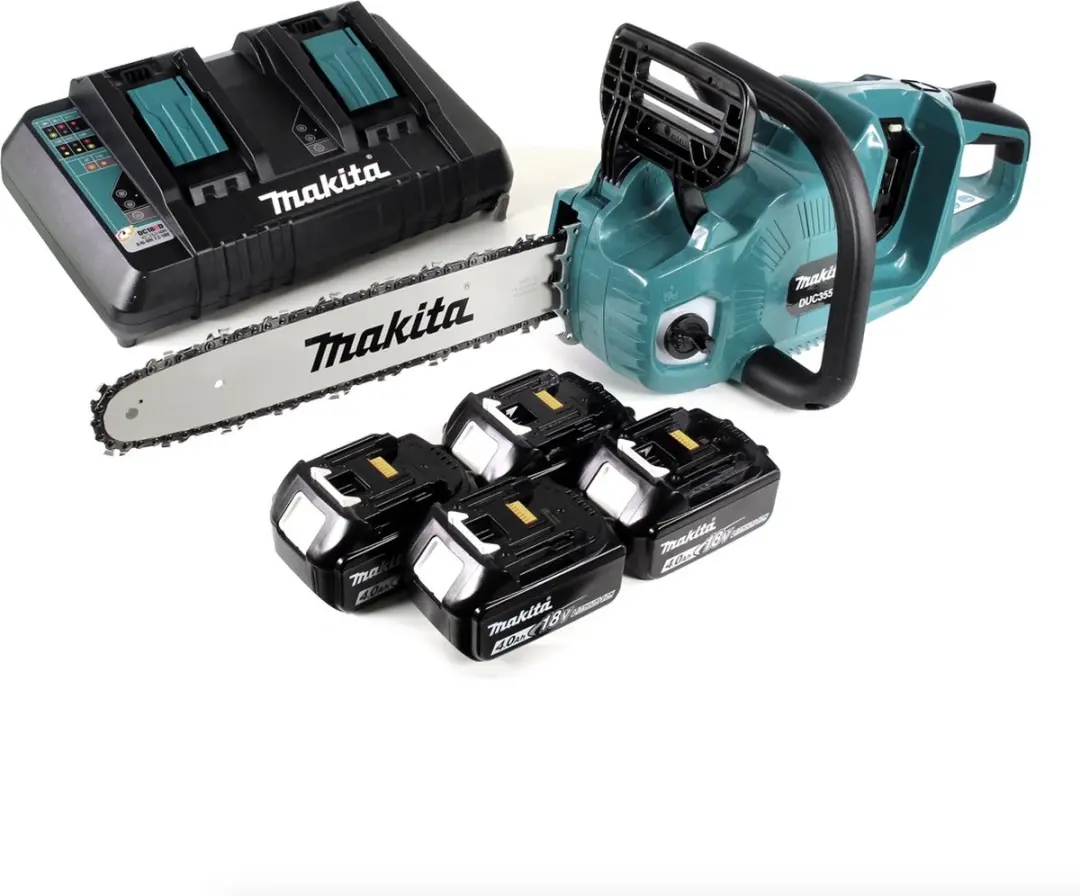 Makita DUC355PM4 Accu-kettingzaag 36V - 35cm - 4x 4.0Ah + dubbele lader