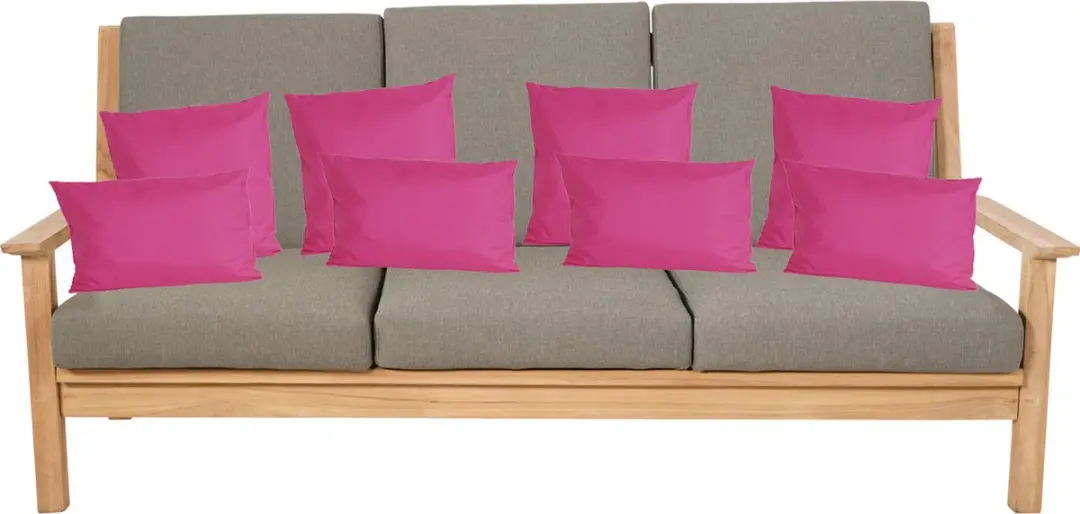 Anna's Collection Bank/Tuin Kussens Set 8 Stuks - Fuchsia - 2 Formaten