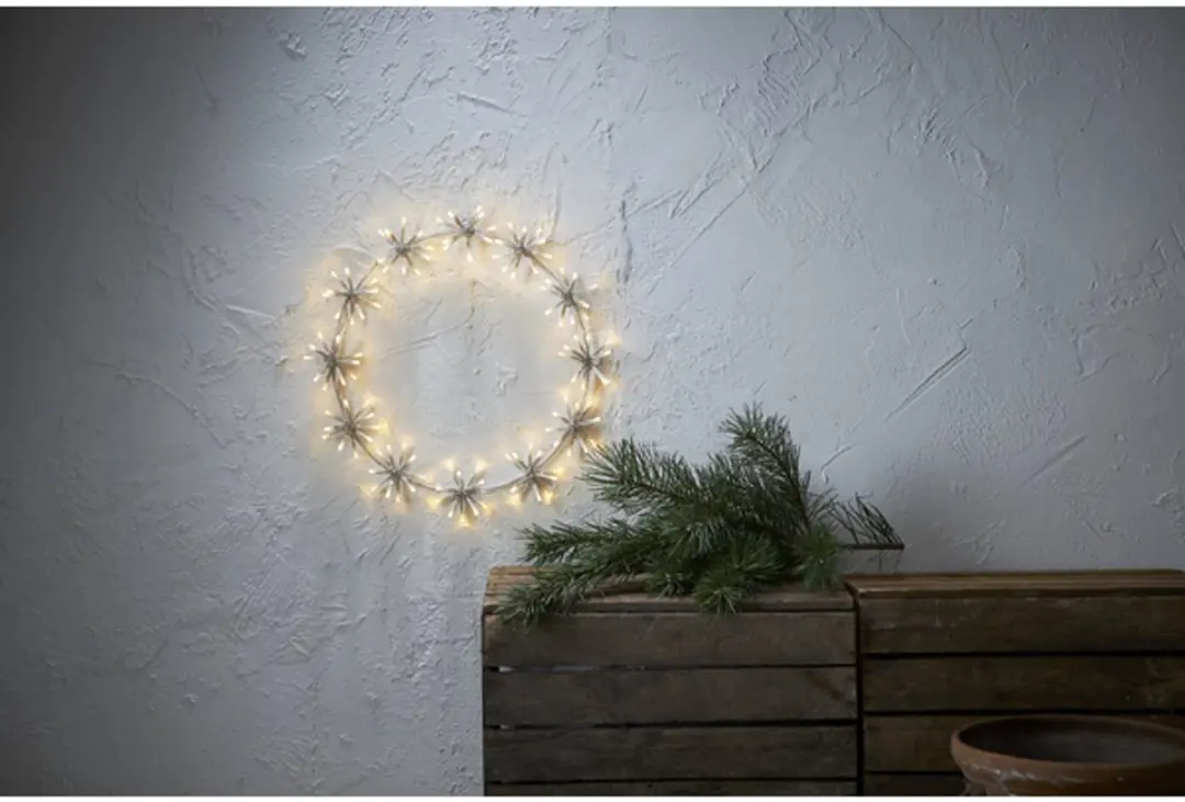 Star Trading Flower Ring Decoratieve Buitenkrans - 120 LED Warm Wit - Ø50cm