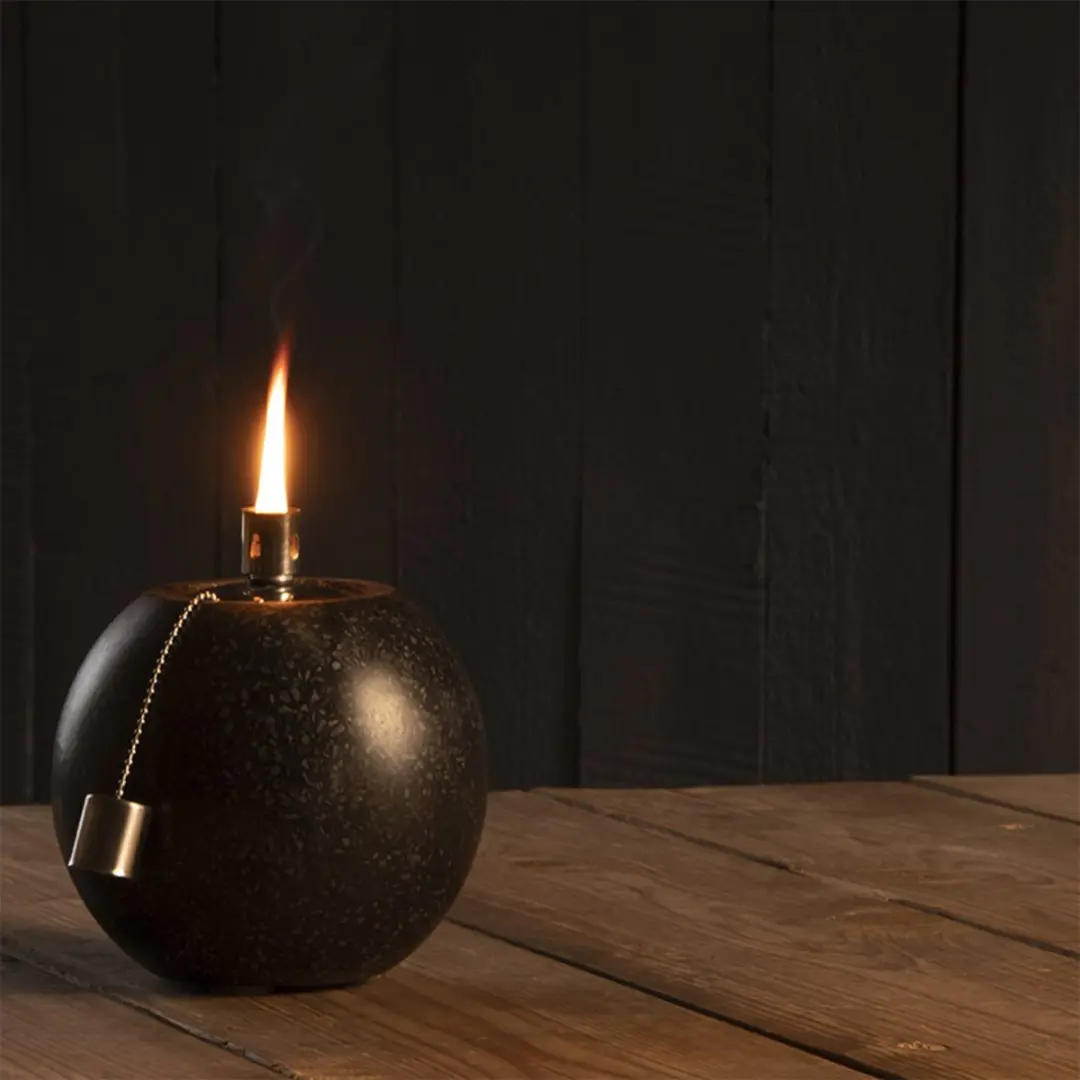Esschert Design Olielamp Terrazzo S - 16cm - Zwart
