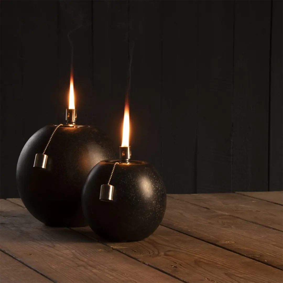 Esschert Design Olielamp Terrazzo S - 16cm - Zwart