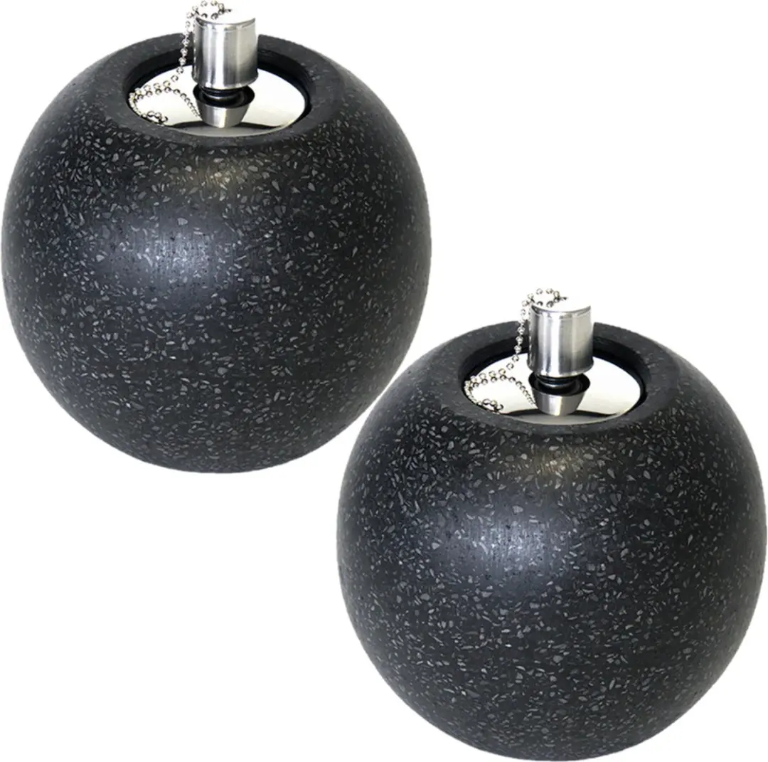 Esschert Design Olielamp Terrazzo S - 16cm - Zwart