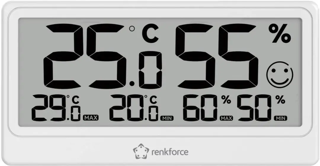 Renkforce RF-6416470 Thermo- en Hygrometer - Wit