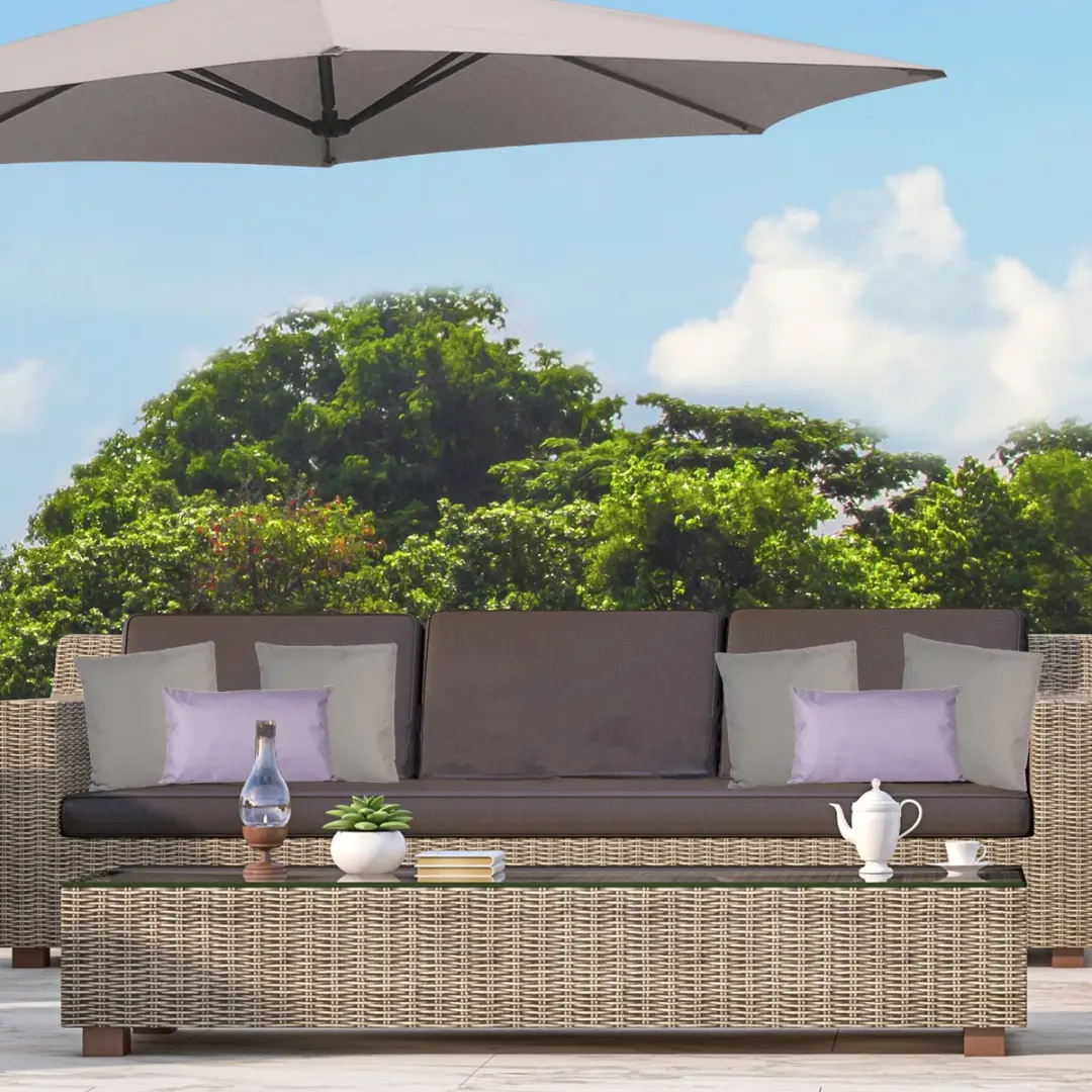 Anna's Collection Bank/Tuin Kussens Set 6-delig - Grijs/Lila
