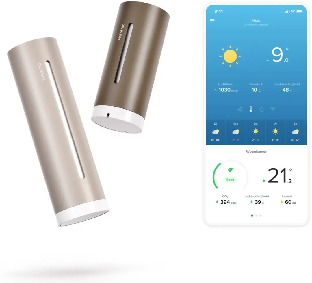 Netatmo Slim Weerstation Indoor Pack 2.0 - CO2 & Luchtkwaliteit - Sand