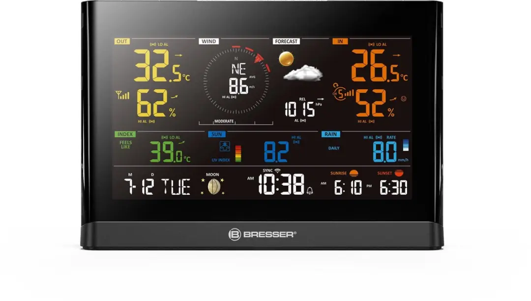 Bresser 7-in-1 Weerstation - WLAN - Zwart