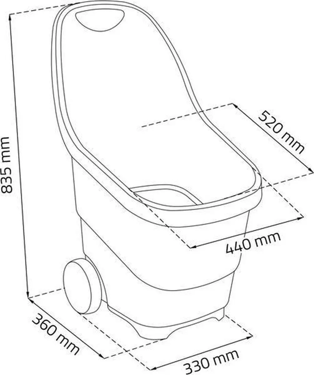 Prosperplast Kruiwagen Garden Load & Go 55L - Zwart