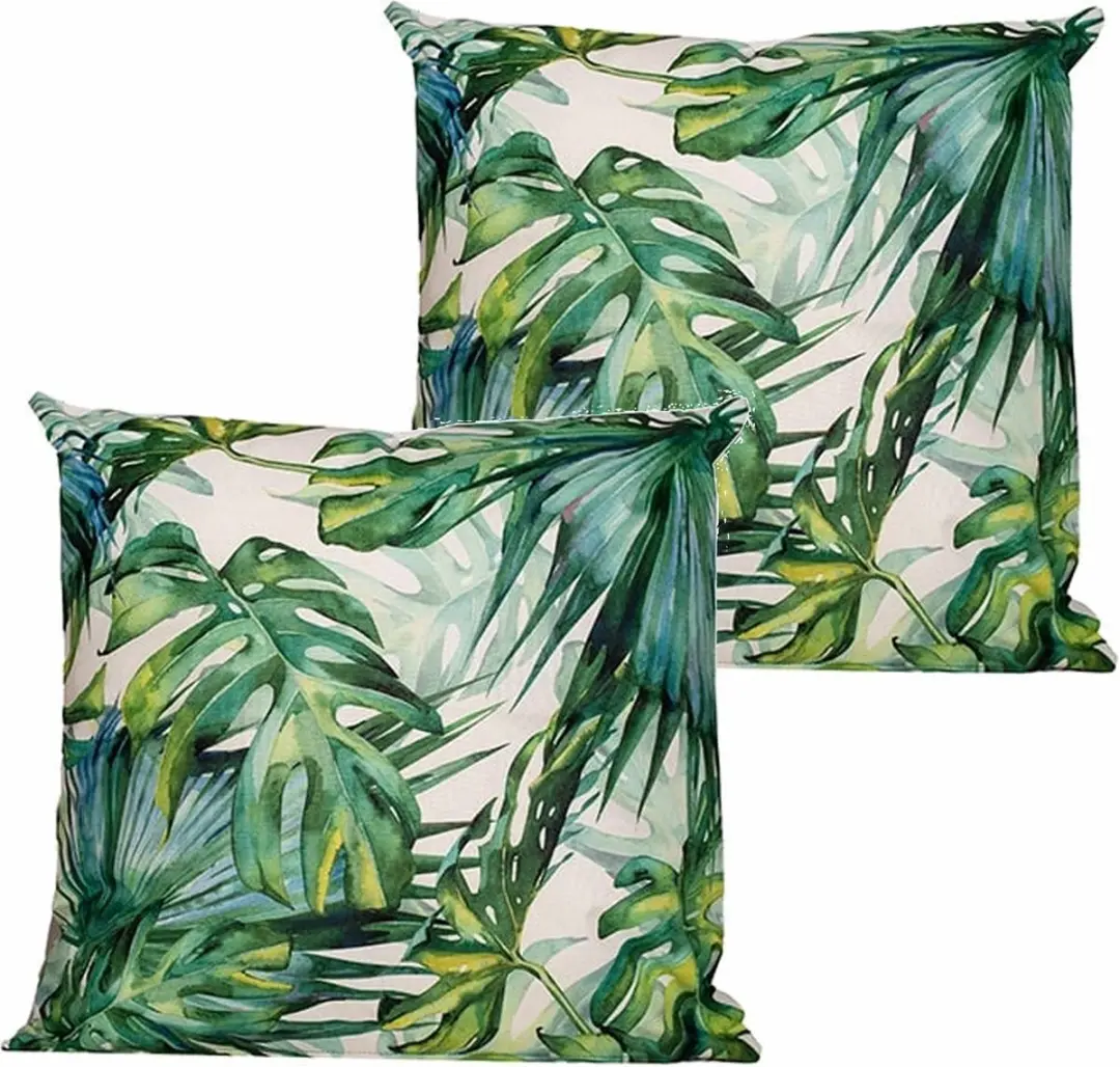 Anna's Collection Buitenkussen Monstera 2 Stuks