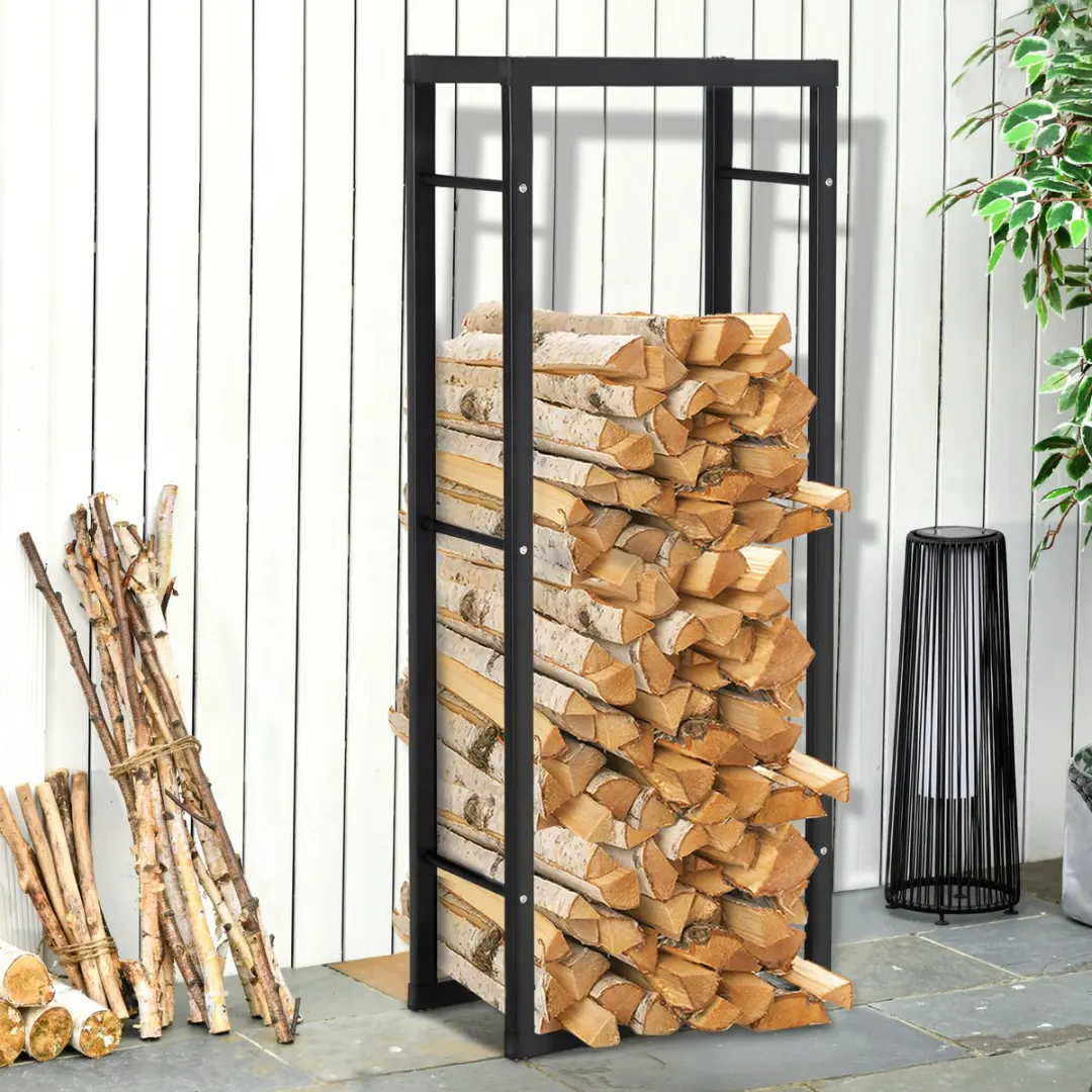 Homcom Vuurhoutrek Metaal 60x25x150cm - Zwart