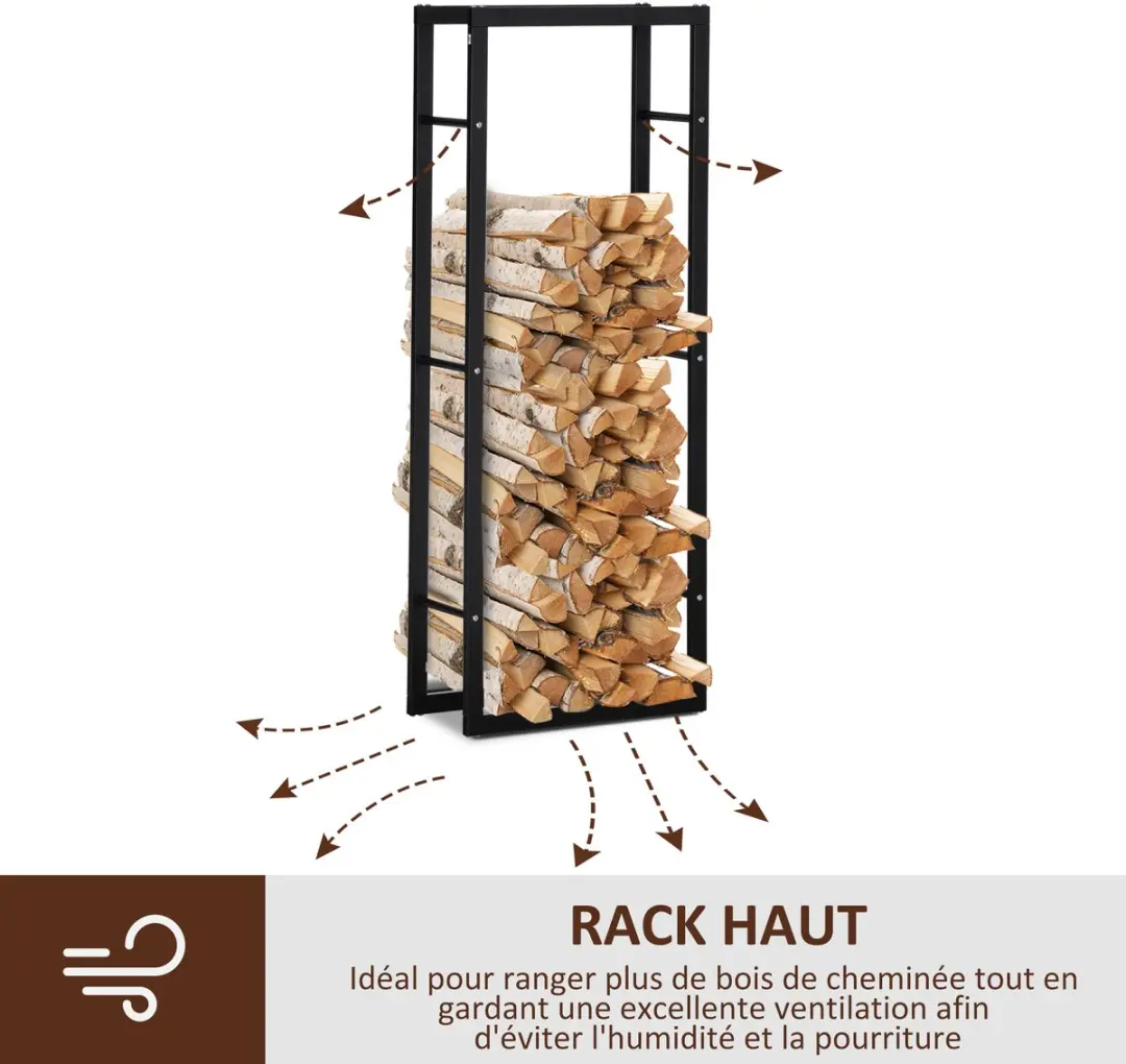 Homcom Vuurhoutrek Metaal 60x25x150cm - Zwart