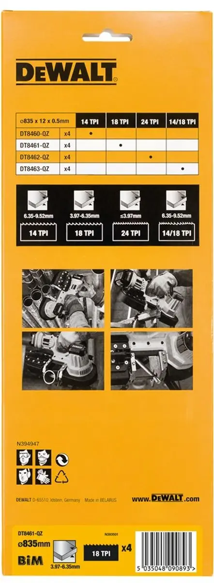 DeWalt DT8461 Lintzaagblad 835mm - 18 TPI Metaal
