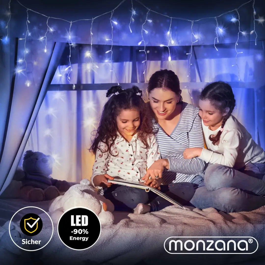 Monzana Regen Lichtketting 200 LED - 10m Koel Wit - afbeelding 6 van 6