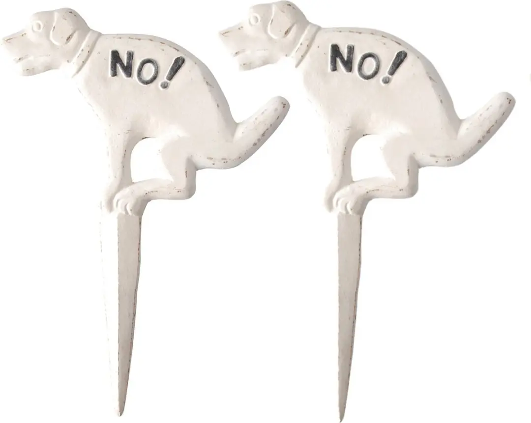 Esschert Design Hondenbordje 33cm - 3 Stuks - Gietijzer - Wit