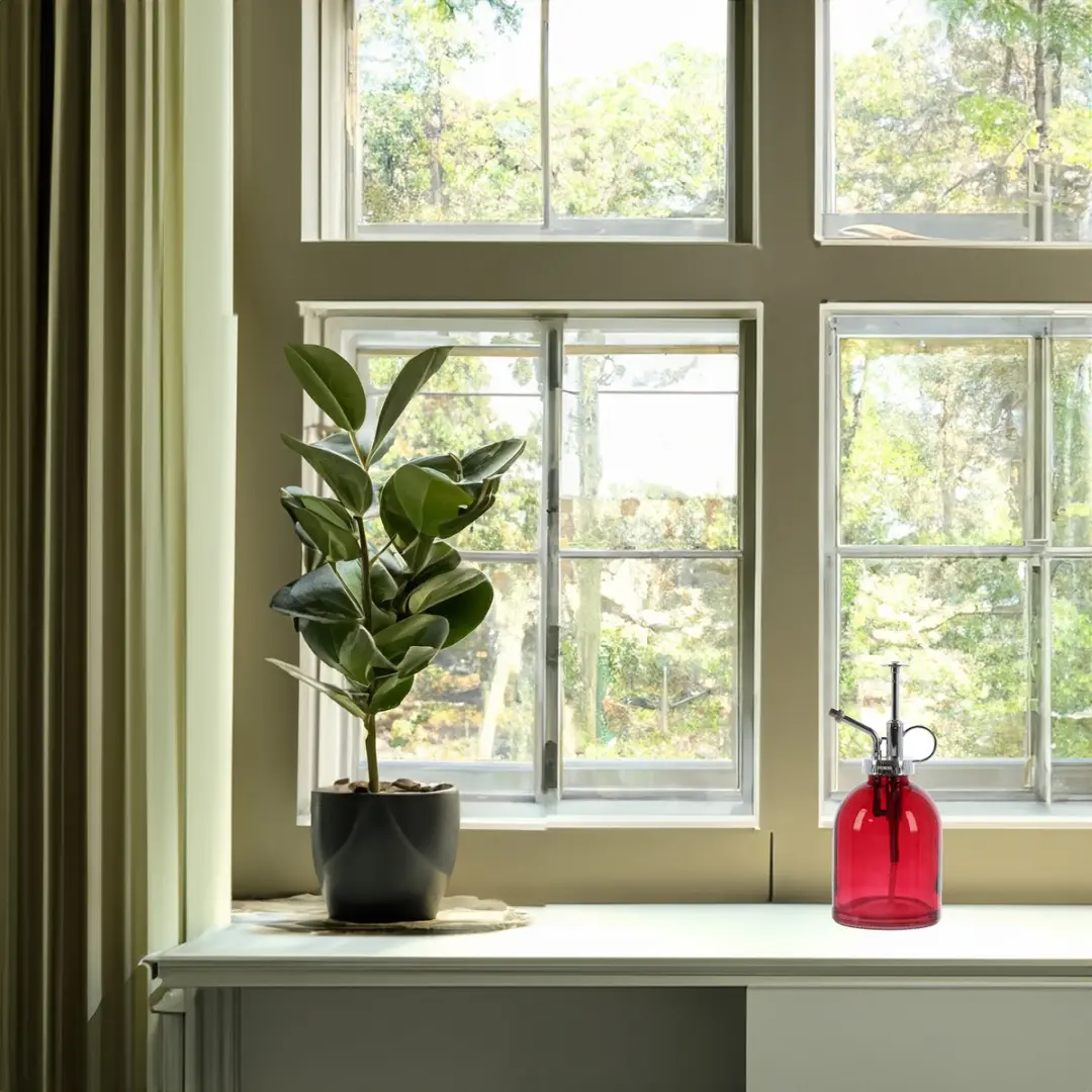 Esschert Design Plantenspuit Glas 18,5 cm - Kersenrood