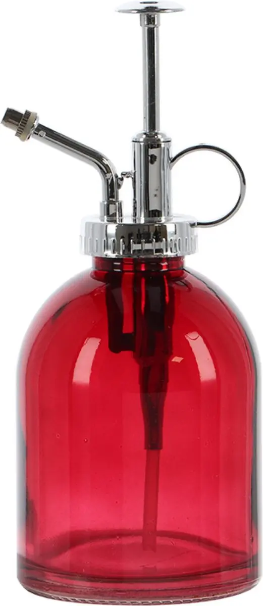 Esschert Design Plantenspuit Glas 18,5 cm - Kersenrood