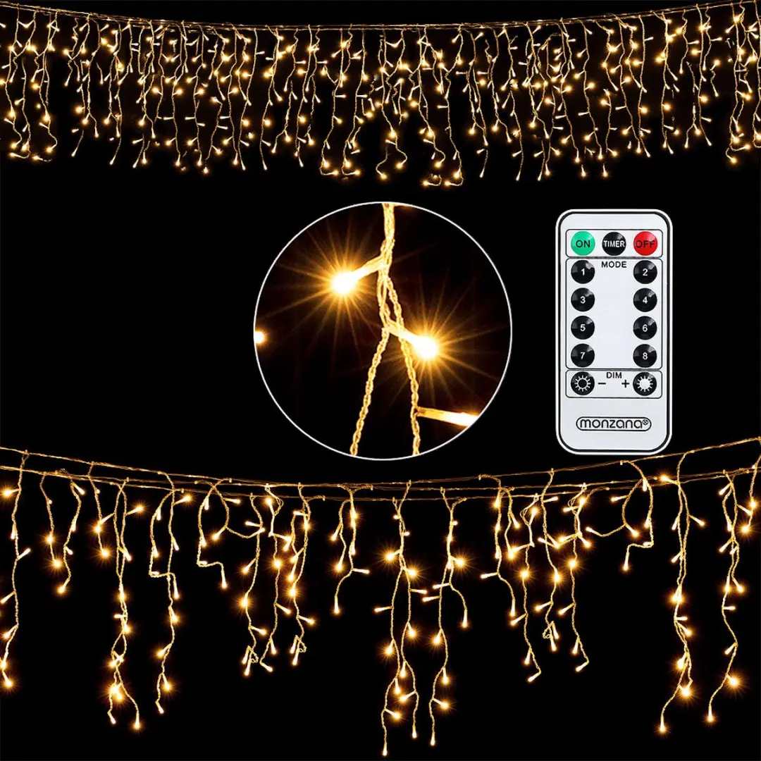 Monzana Lichtgordijn 600 LED Warmwit 20m