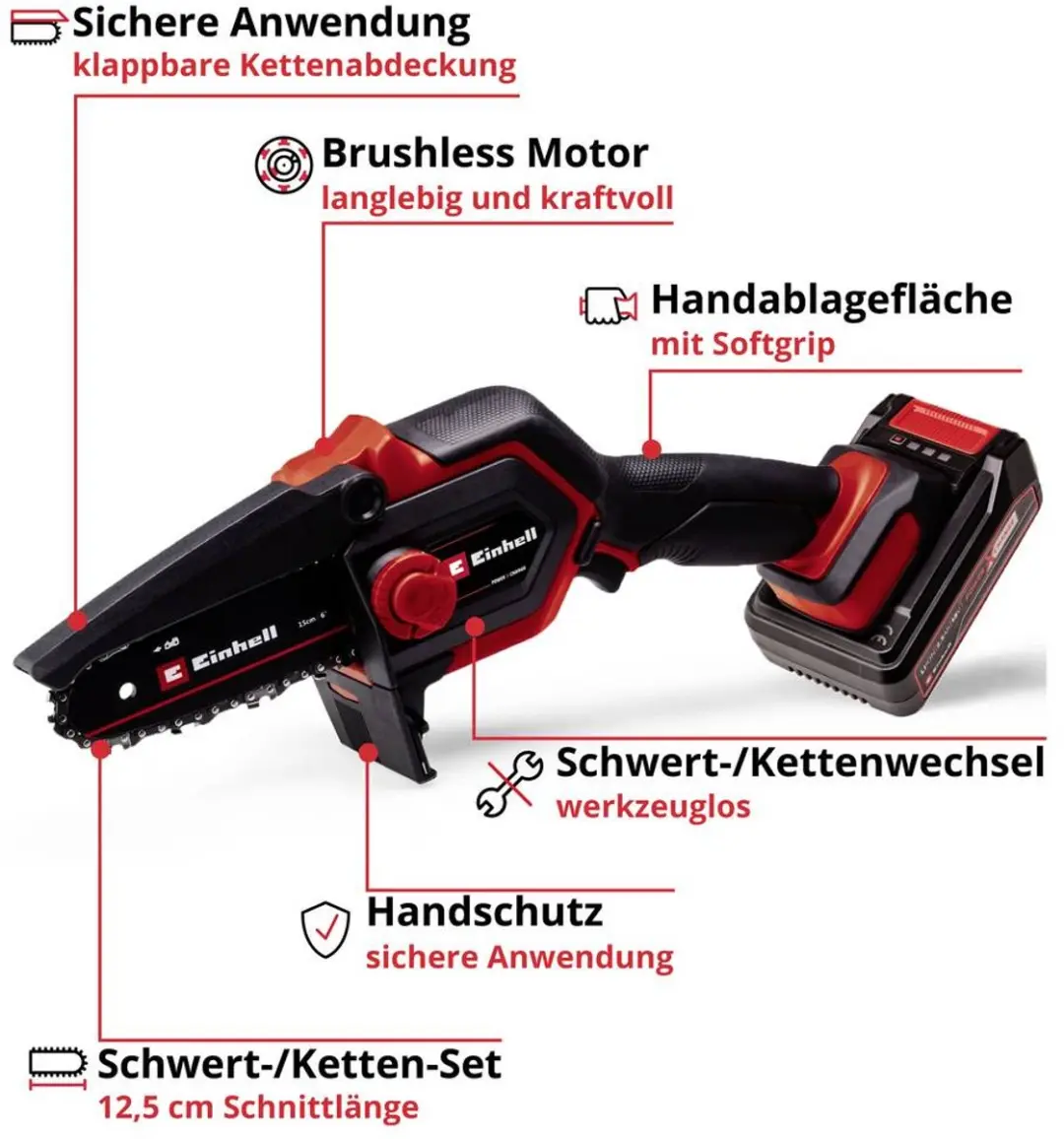 Einhell GE-PS 18/15 Li BL Akku-Astkettingzaag 18V - 158mm