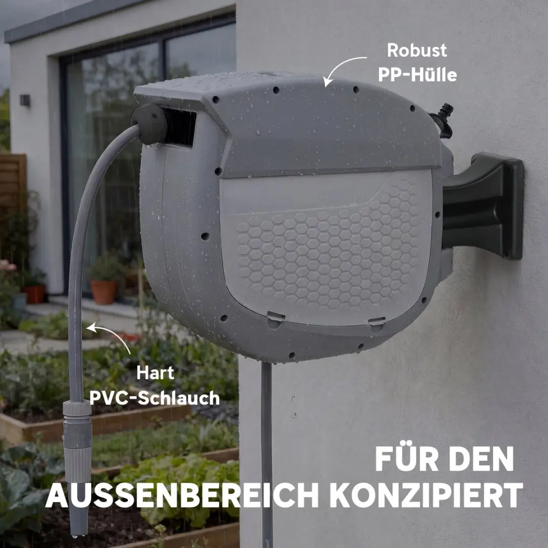 Outsunny Slanghaspel 20m - Grijs