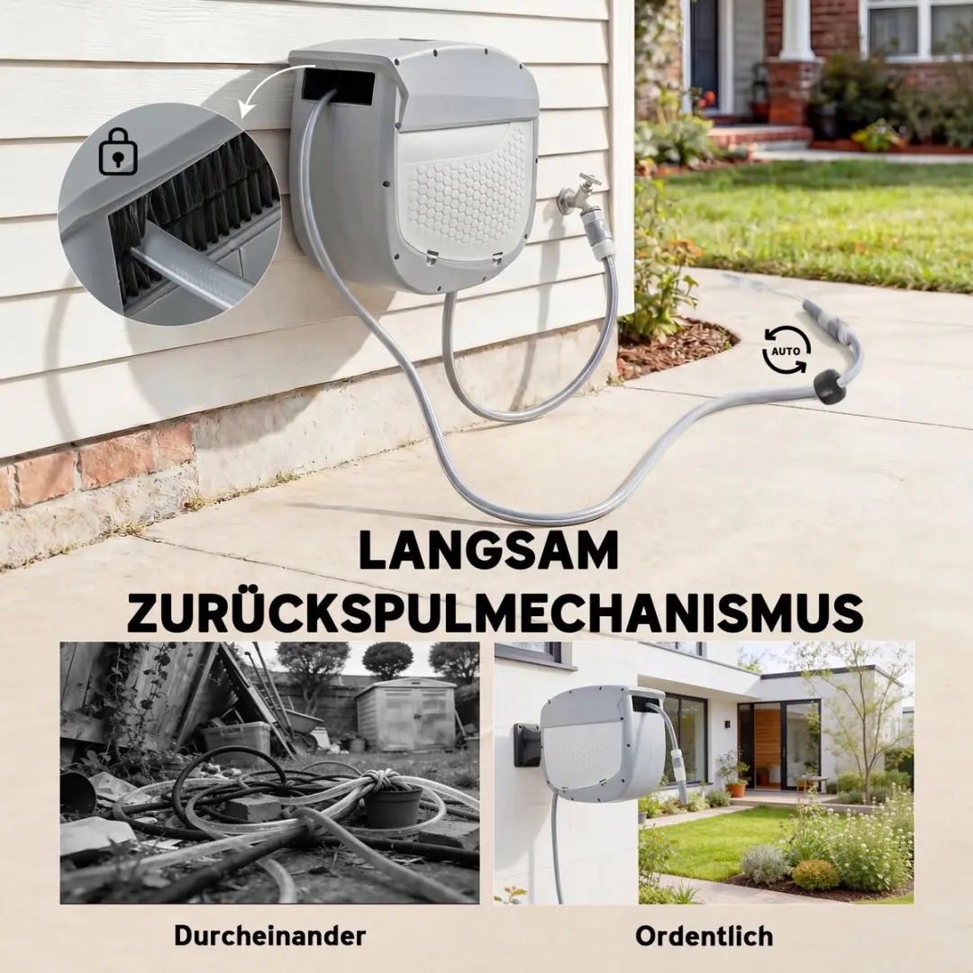 Outsunny Slanghaspel 20m - Grijs