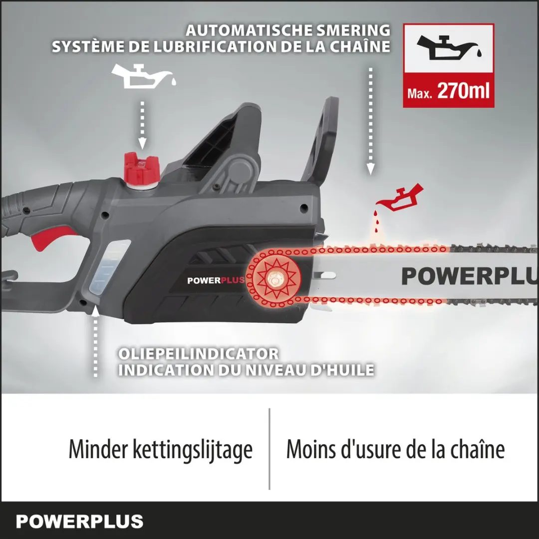 Powerplus POWEG10100 Elektrische Kettingzaag 2000W - 35cm Zaagblad