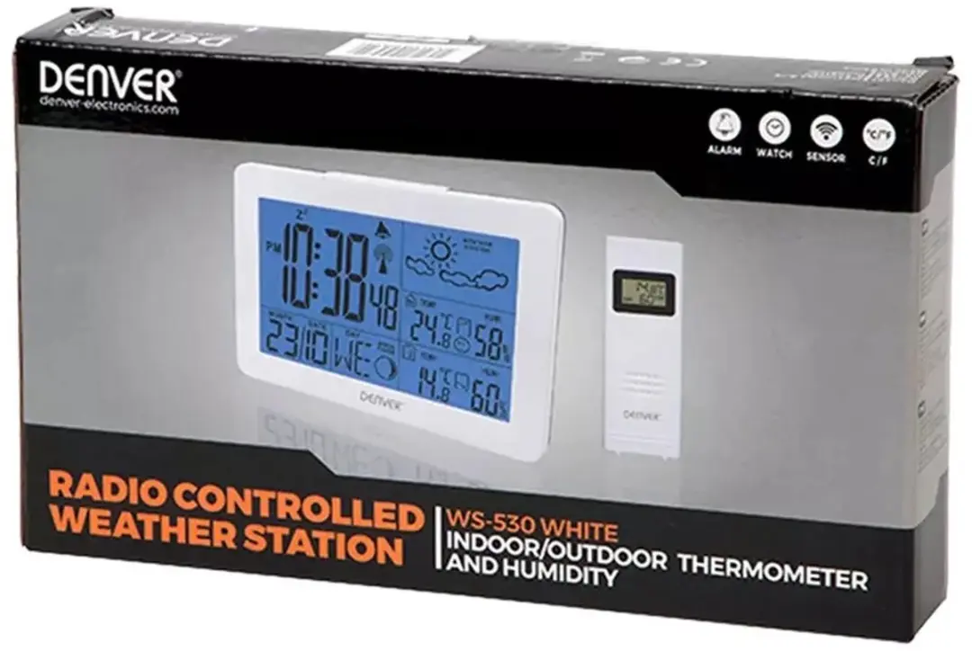 Denver WS-530 White Weerstation - Binnen/Buiten - Wit