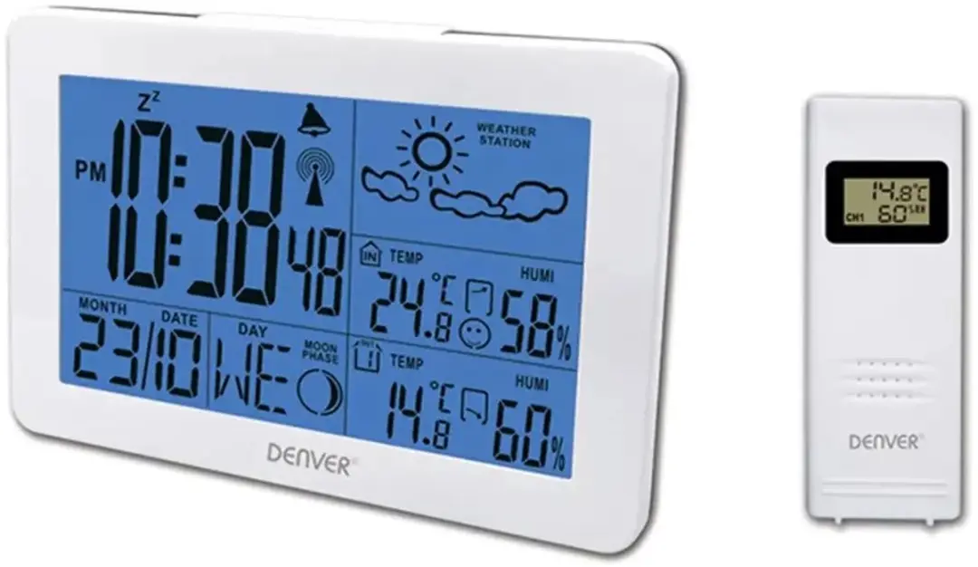 Denver WS-530 White Weerstation - Binnen/Buiten - Wit - afbeelding 6 van 6