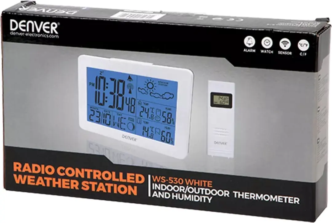 Denver WS-530 White Weerstation - Binnen/Buiten - Wit