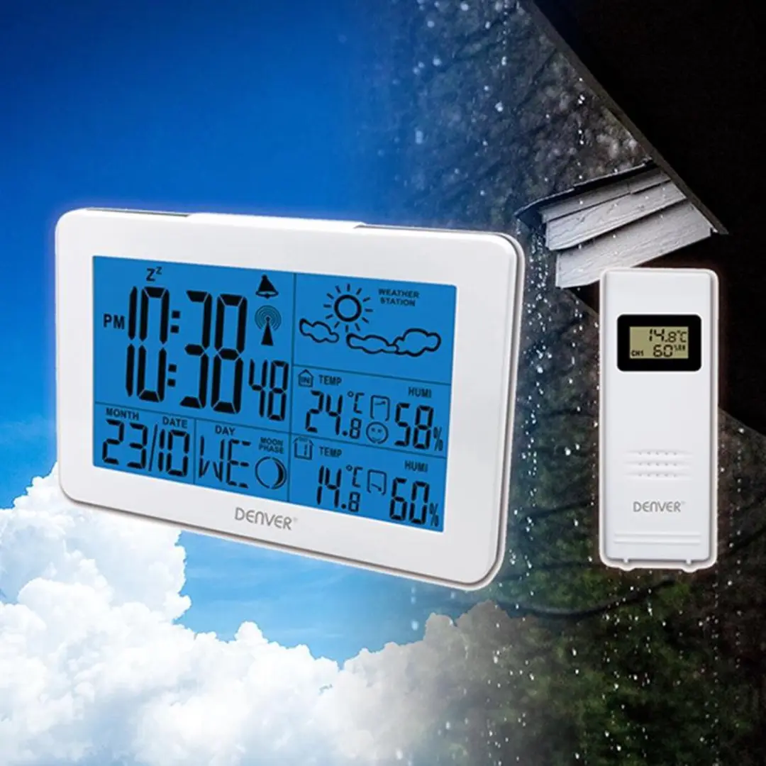 Denver WS-530 White Weerstation - Binnen/Buiten - Wit
