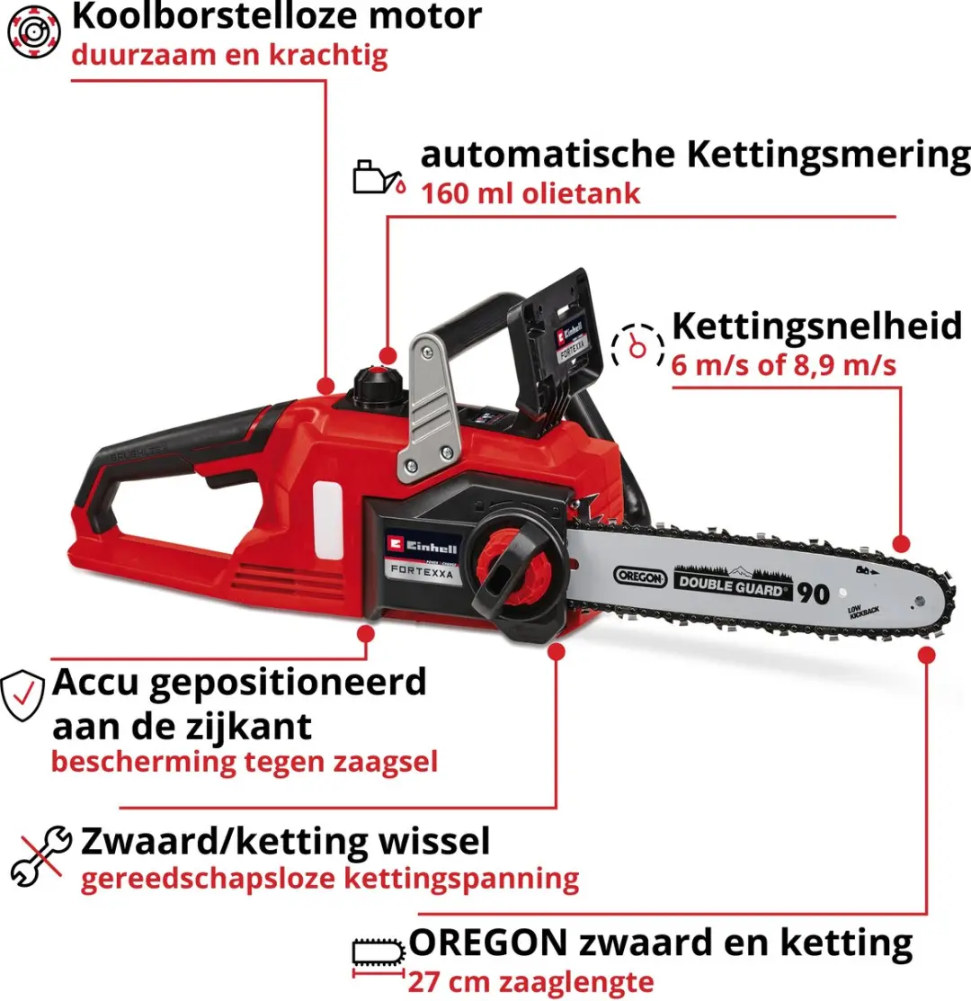 Einhell FORTEXXA 18/30 Li Solo Accu Kettingzaag - 30 cm
