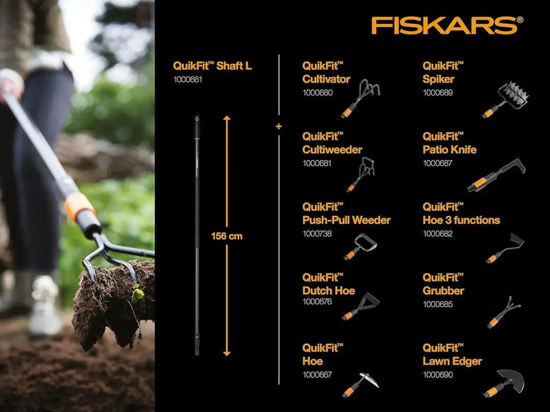Fiskars Quikfit Drietand Hark - 3 Tanden